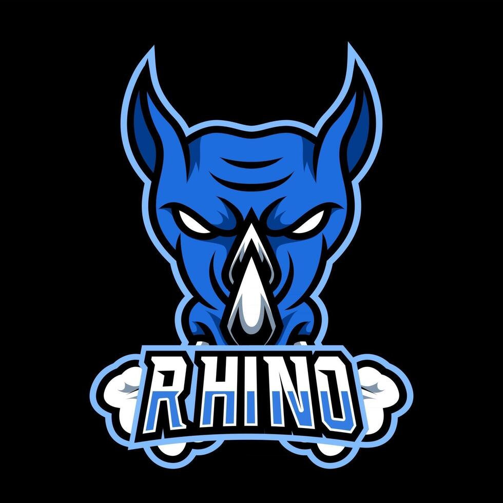Angry Rhino indonesian animal mascot gaming logo design vector template