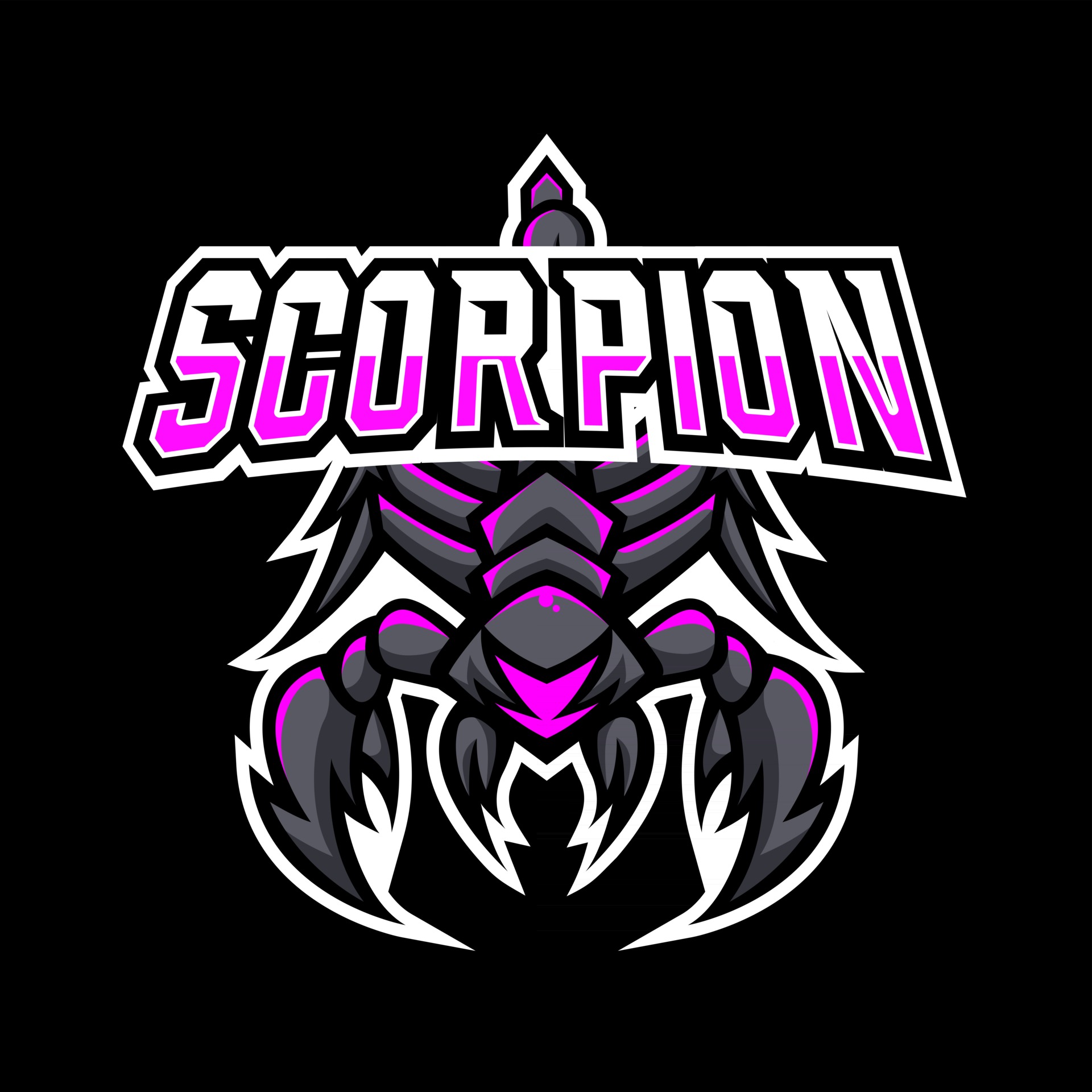 Scorpion black claw mascot sport esport logo template 2827792 ...