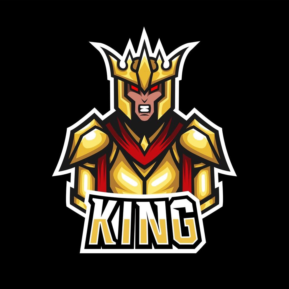 Angry king sport esport logo template gold war uniform vector