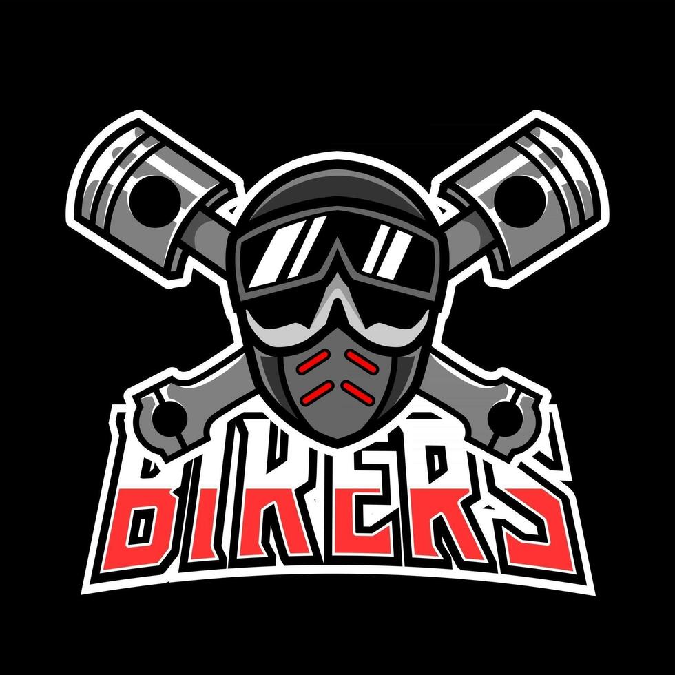Skull moto bike mascot sport esport logo template vector