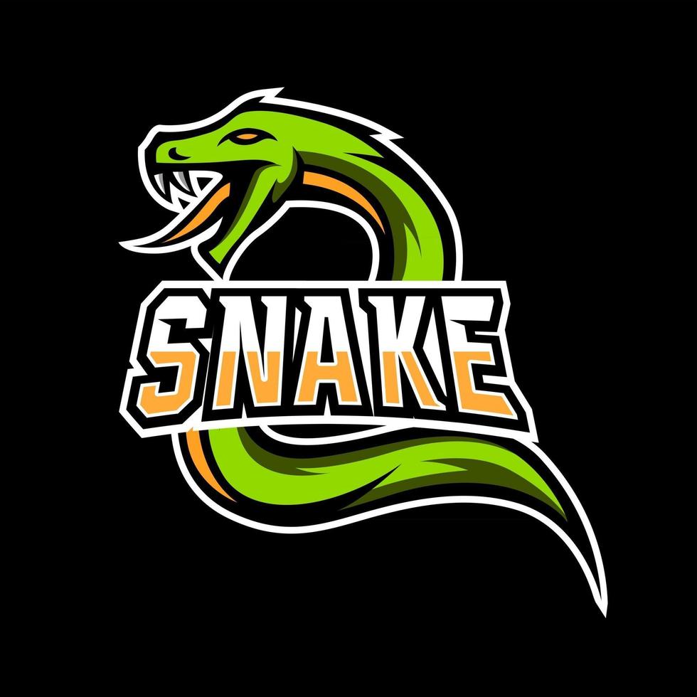 Green snake viper pioson mascot esport logo vector