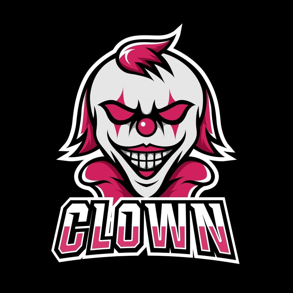 payaso joker scary mask mascot sport esport logo plantilla vector