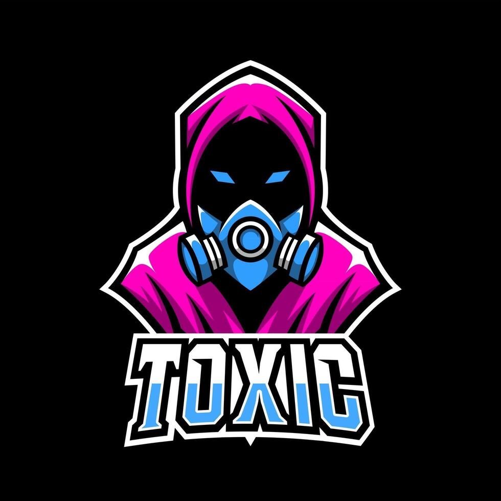 Toxic mask sport esport logo template design vector