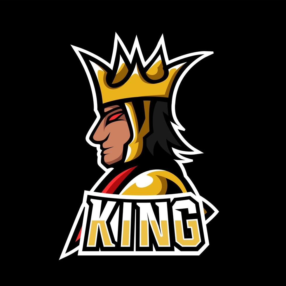 Angry king gaming sport esport logo template gold war uniform vector