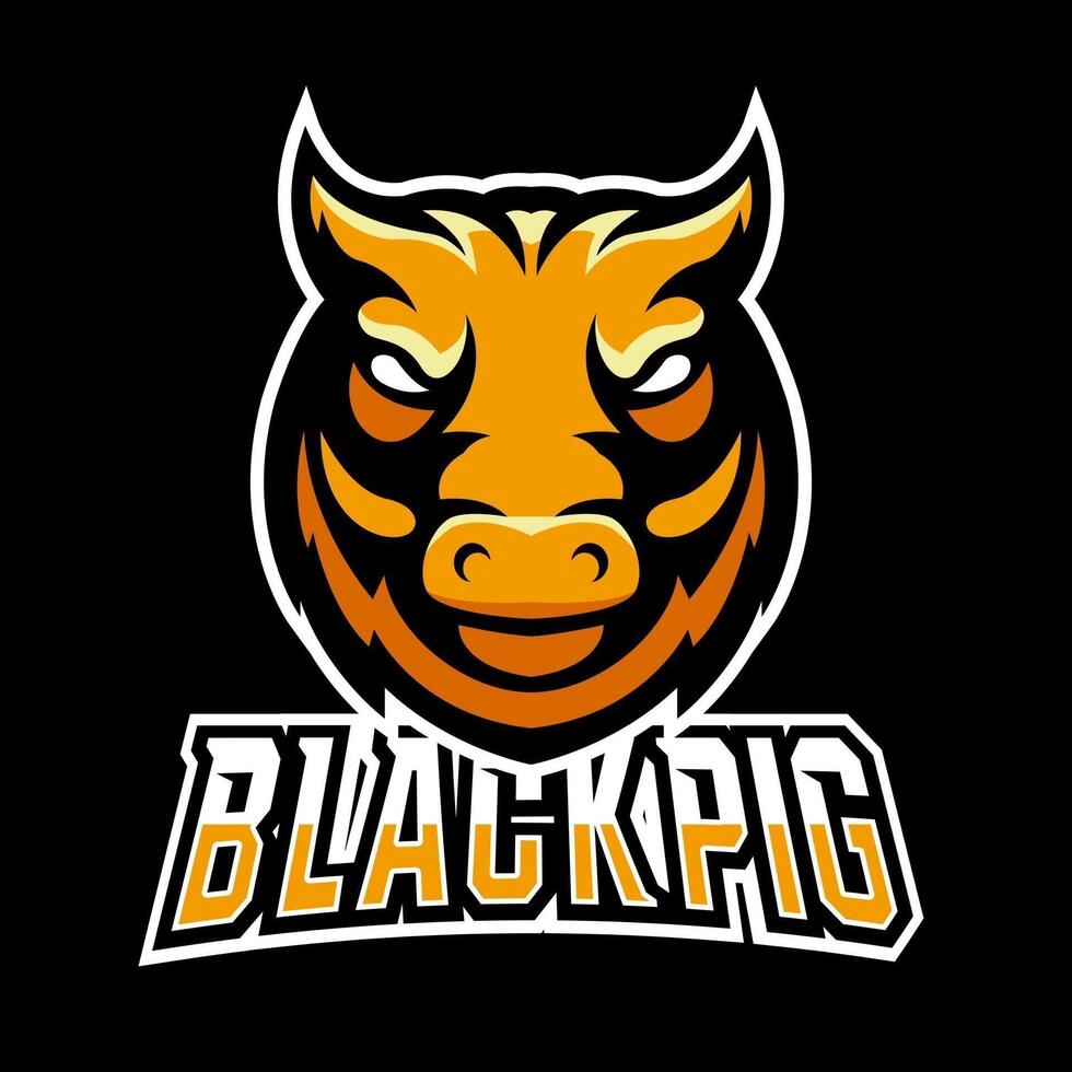 Pig sport or esport gaming mascot logo template, for your team vector