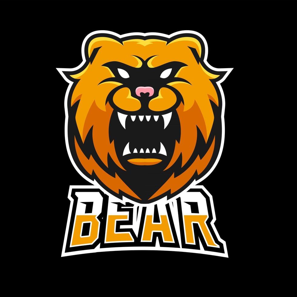 Bear sport or esport gaming mascot logo template, for your team vector