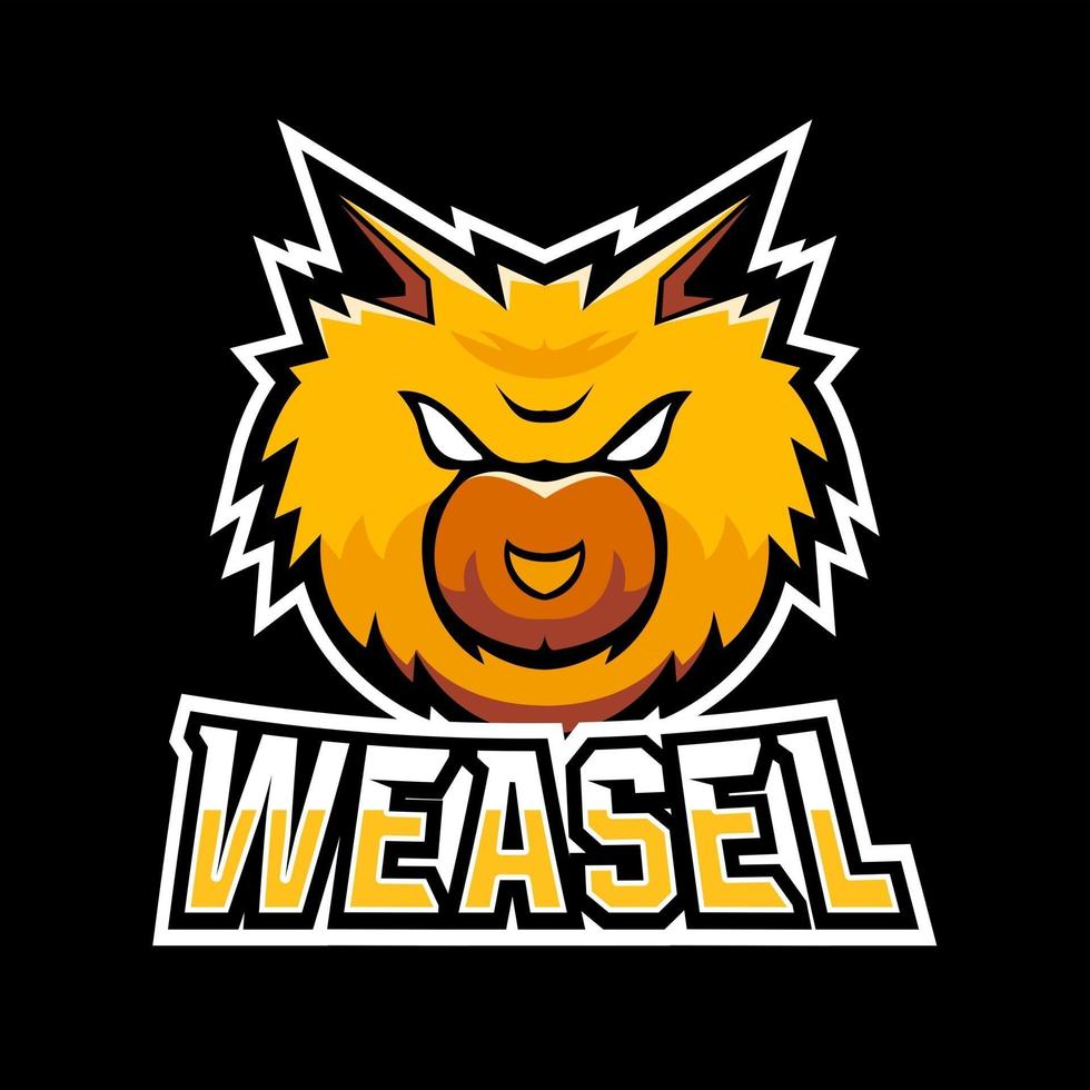 Weasel sport or esport gaming mascot logo template, for your team vector