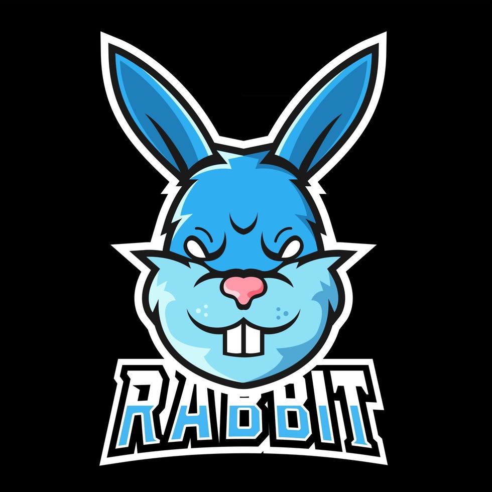 plantilla de logotipo de mascota de juego de deportes de conejo o esport, para su equipo vector