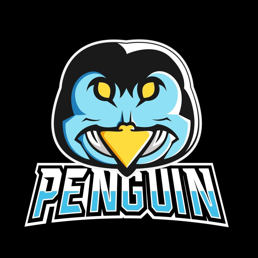 Penguin sport or esport gaming mascot logo template, for your team vector