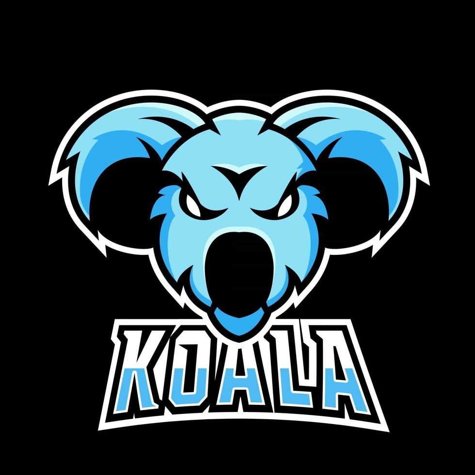 Koala sport or esport gaming mascot logo template, for your team vector