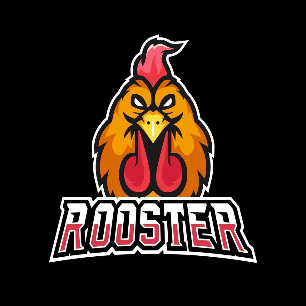 Rooster sport or esport gaming mascot logo template, for your team vector