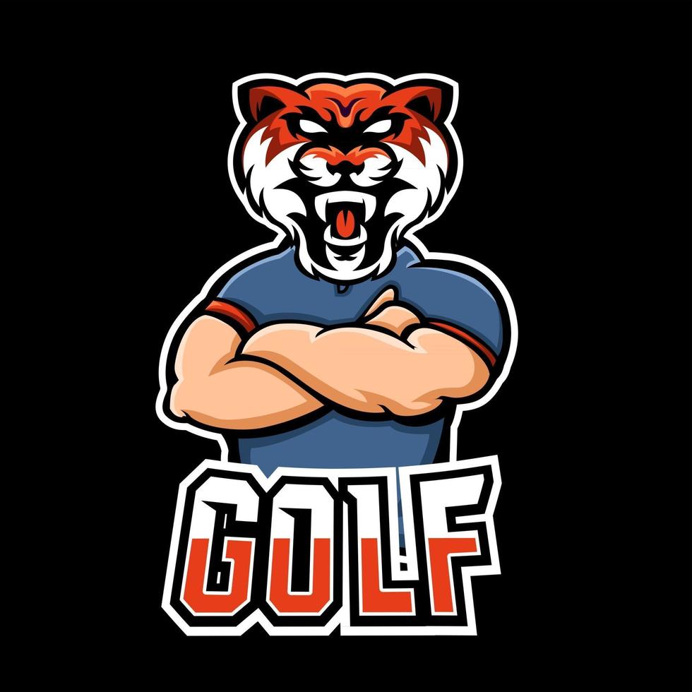 plantilla de logotipo de mascota de golf sport o esport gaming, para su equipo vector