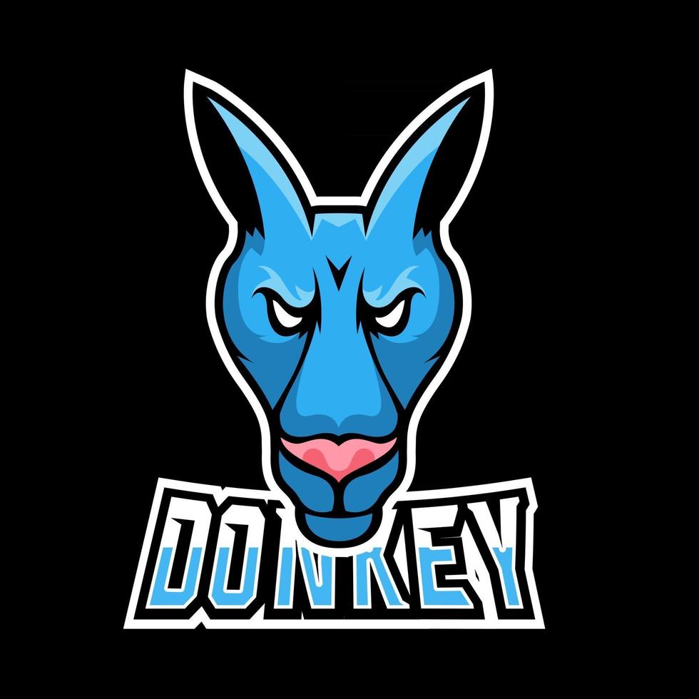 Donkey sport or esport gaming mascot logo template, for your team vector