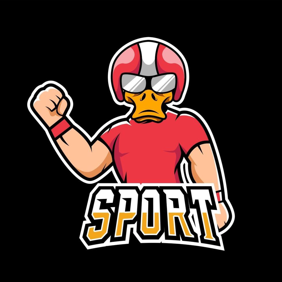 Duck sport or esport gaming mascot logo template, for your team vector