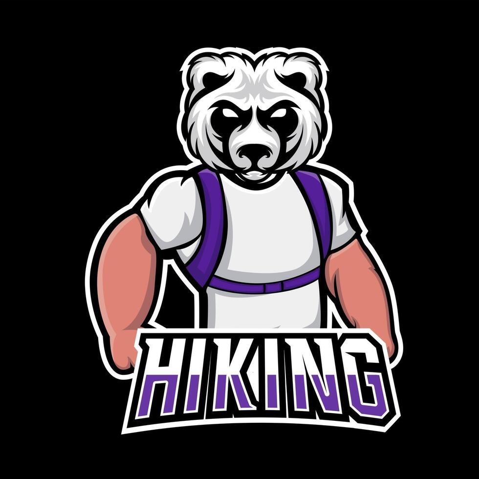Hiking sport or esport gaming mascot logo template, for your team vector