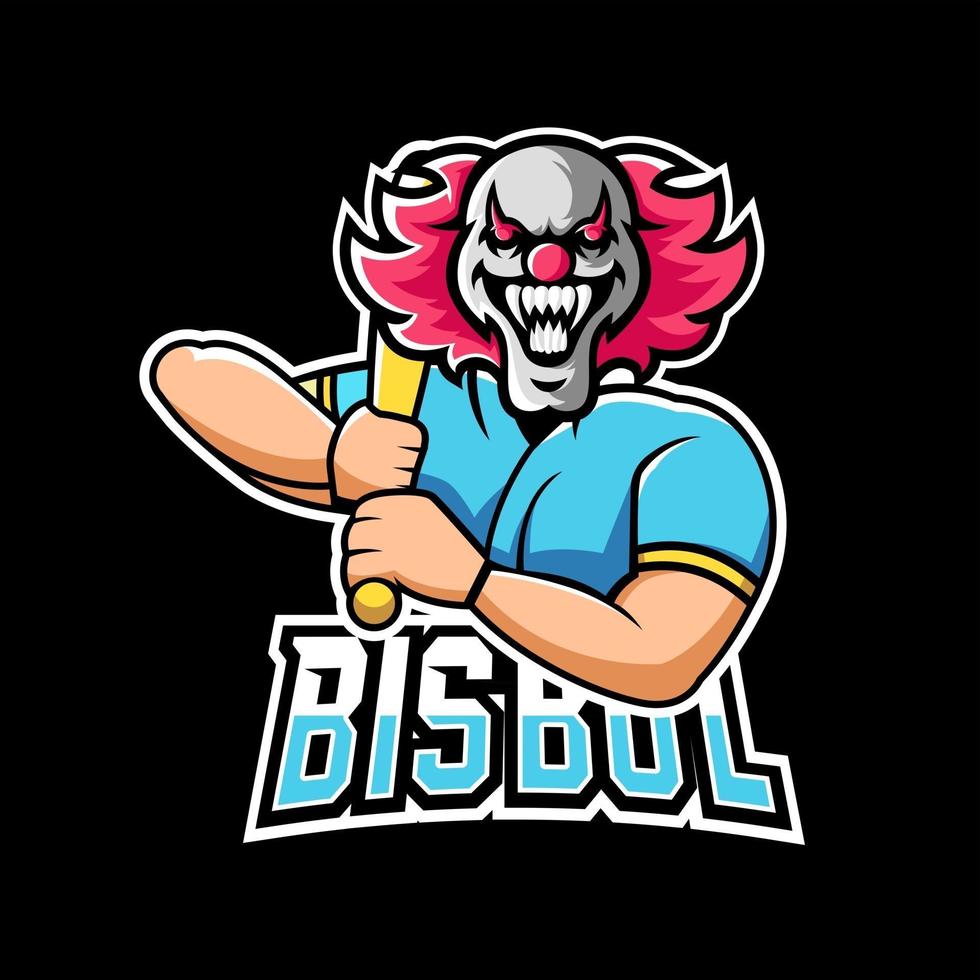 Baseball sport or esport gaming mascot logo template, for your team vector