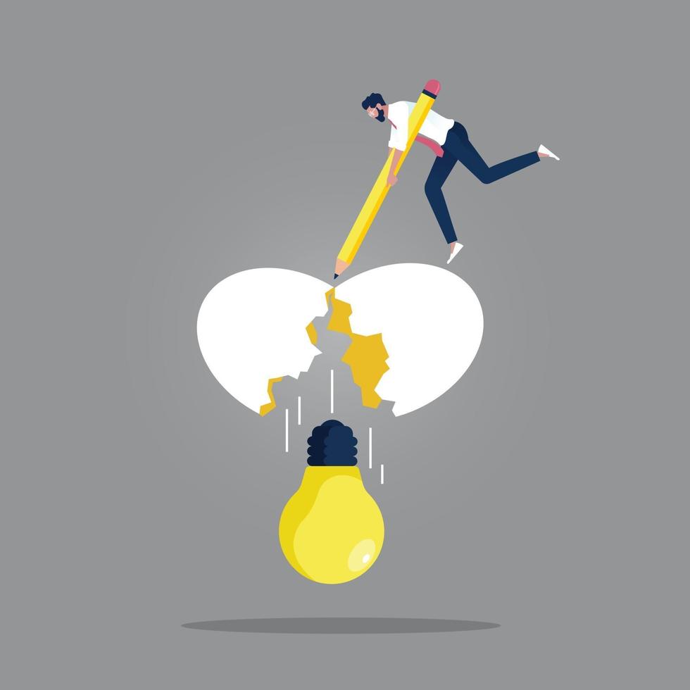 Creative new idea and strategy concept, Hatching idea vector