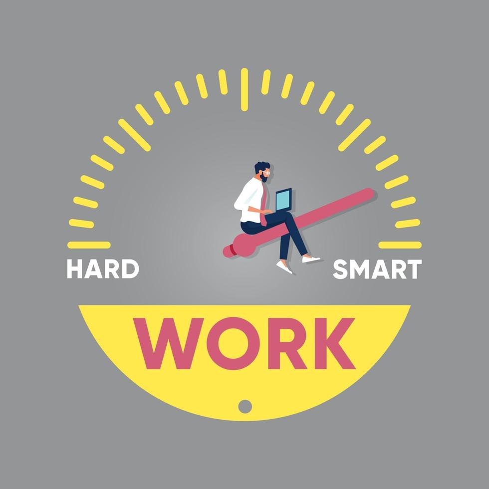 work smart not hard concept vector