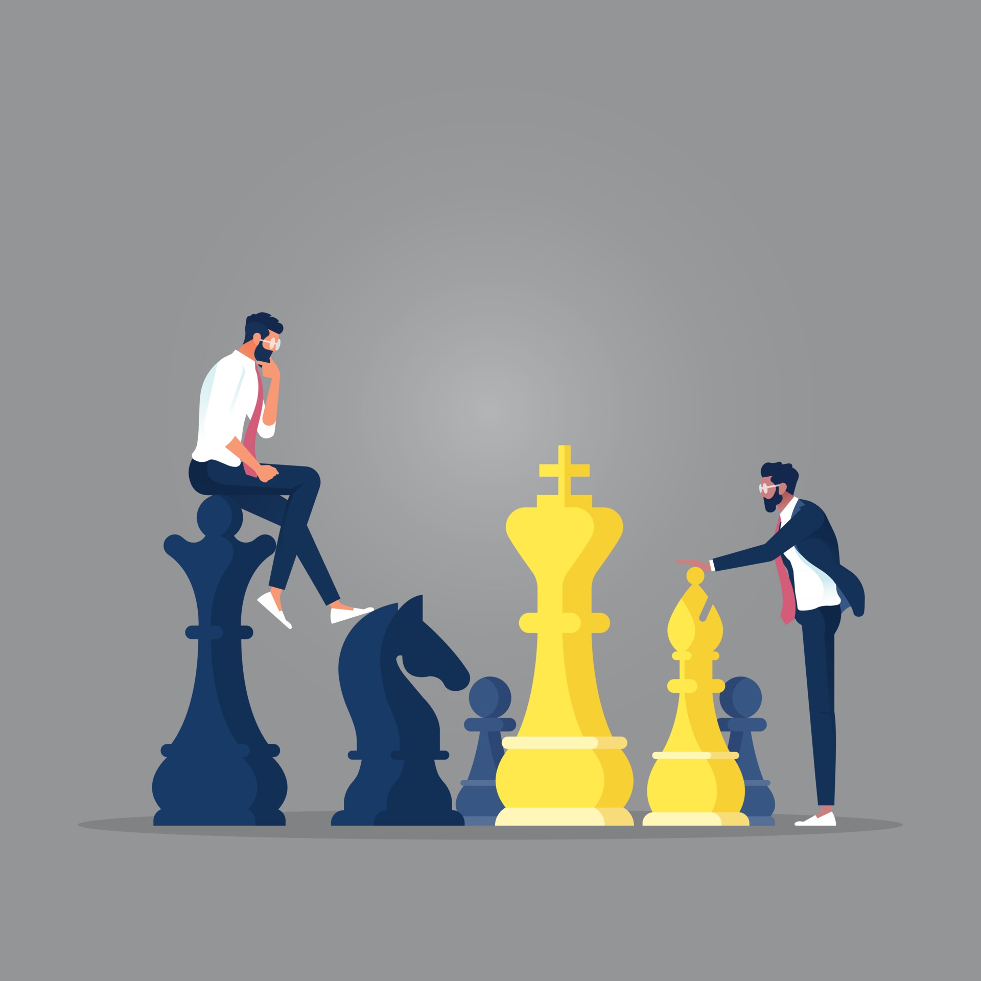 Next Move in Chess Game. Think. Vector Illustration Stock Vector -  Illustration of choose, fight: 145555923