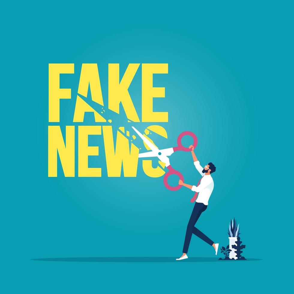 Stop fake news and misinformation spreading on internet and media concept vector