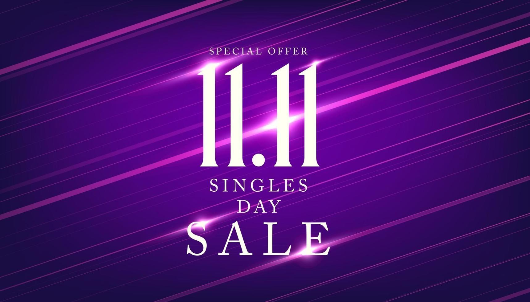 11.11 Singles day sale banner. Global shopping world day. vector