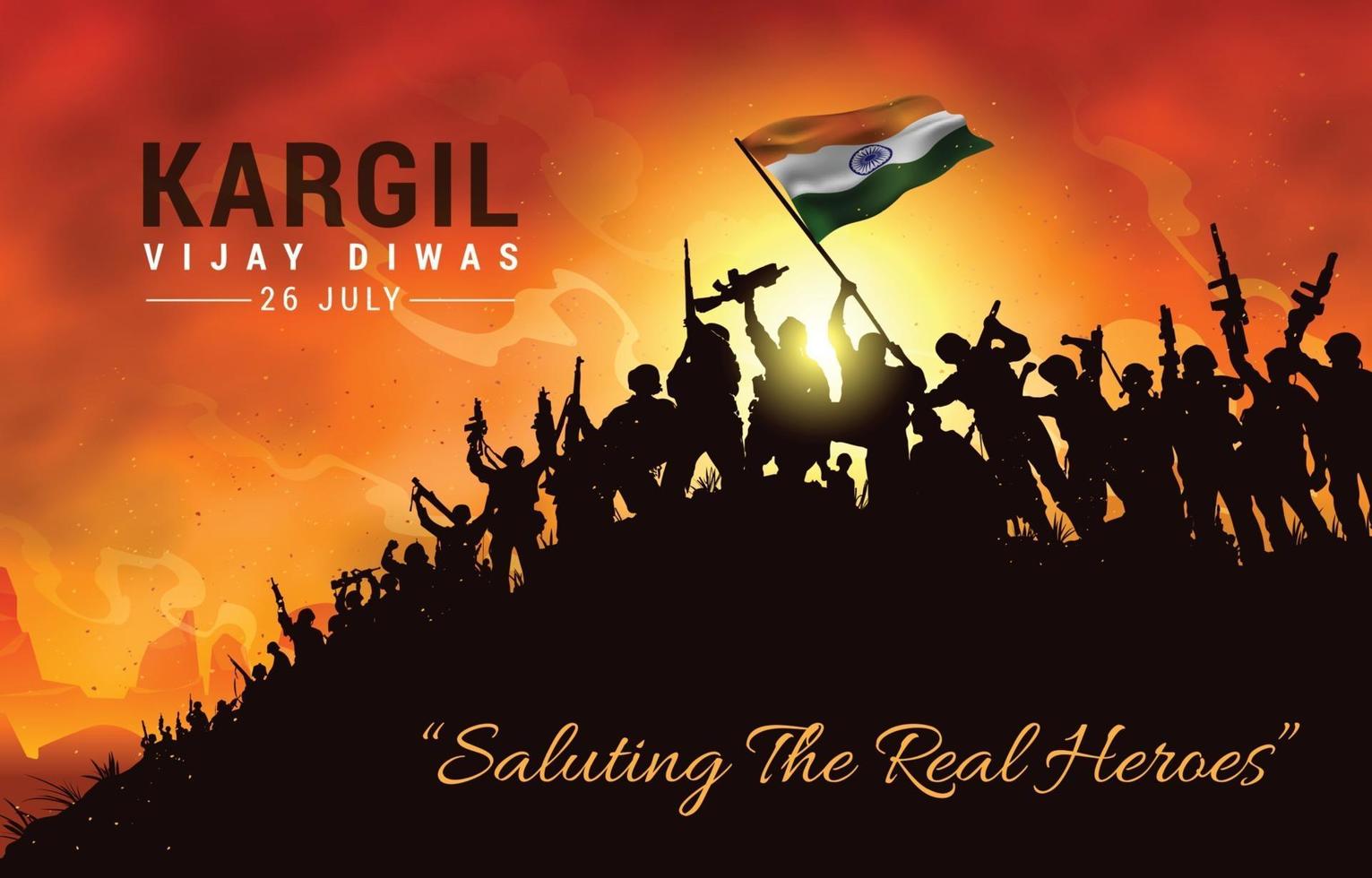 Saluting the Real Heroes of Kargil Vijay Diwas vector