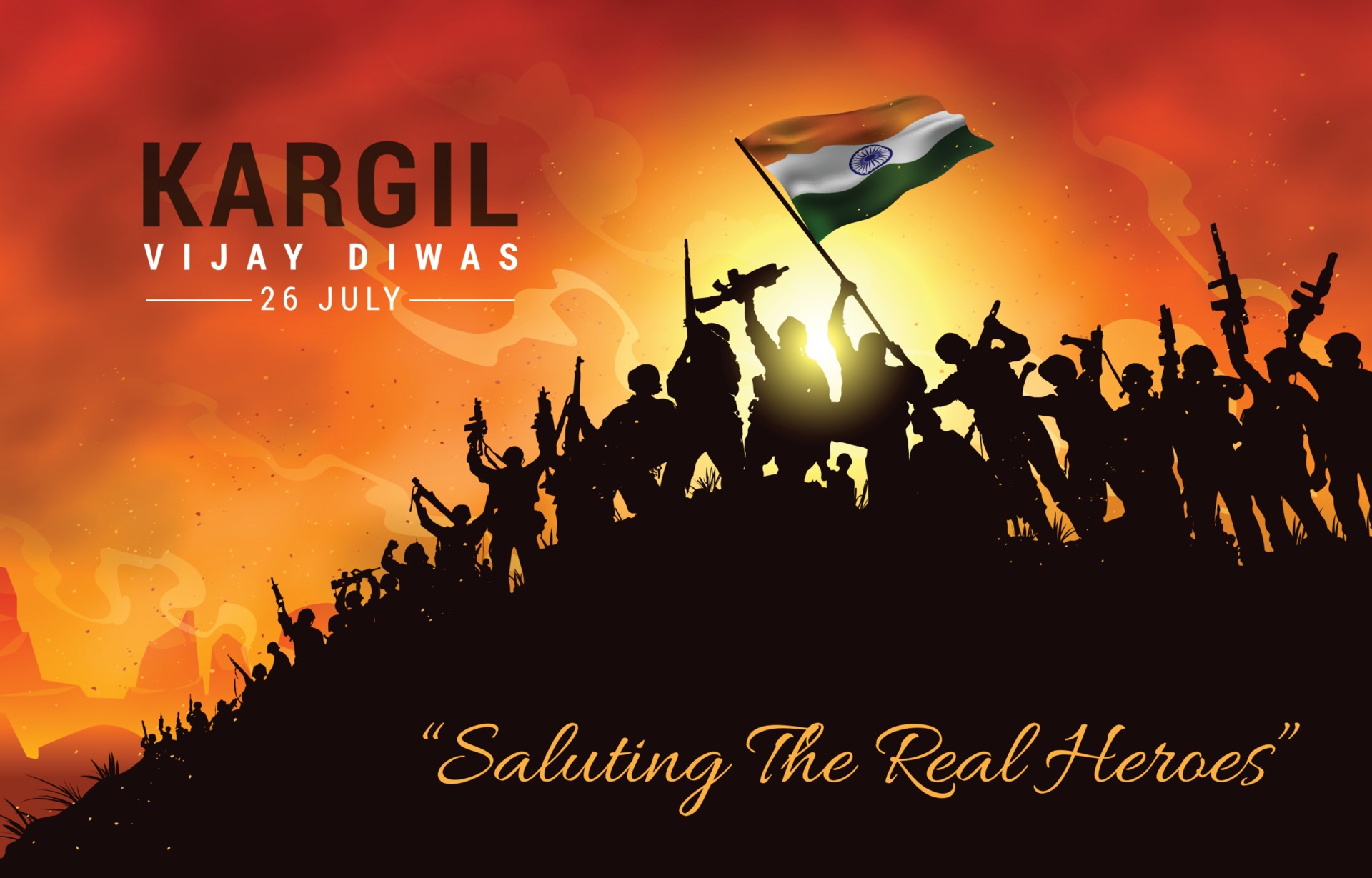 Saluting the Real Heroes of Kargil Vijay Diwas 2830969 Vector Art at