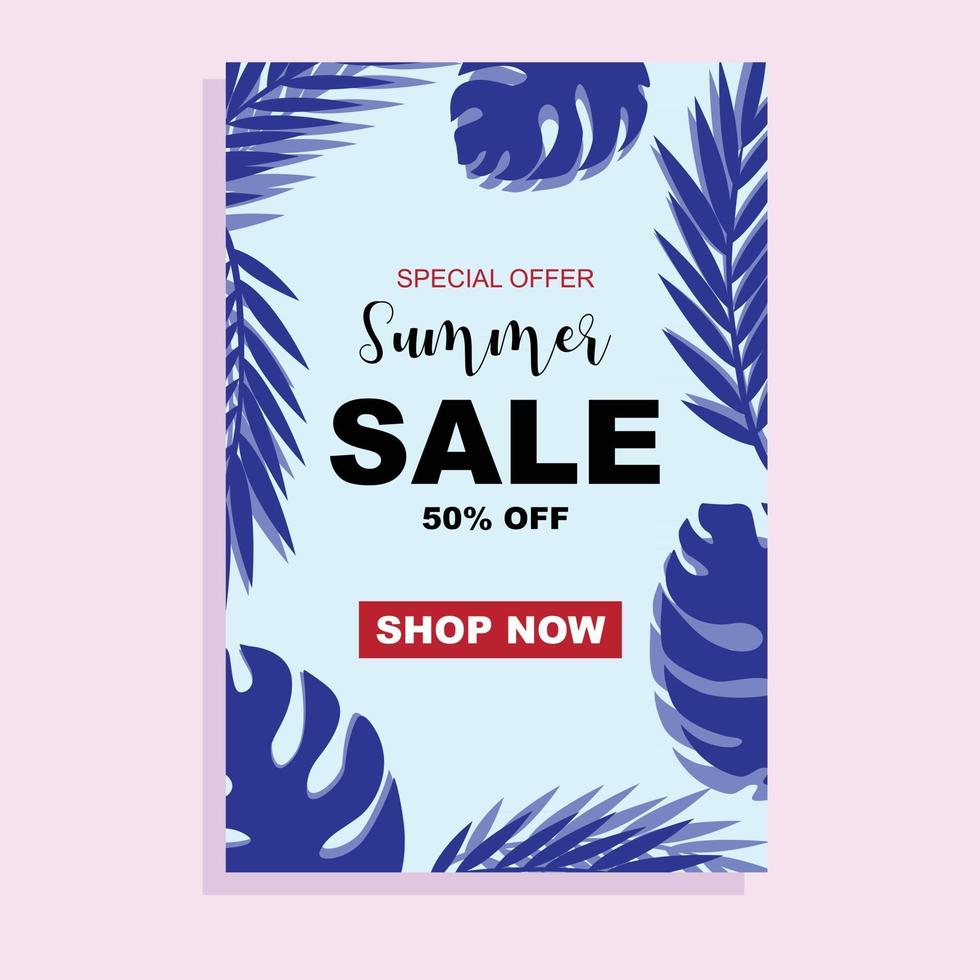 Summer sale banner poster background template vector