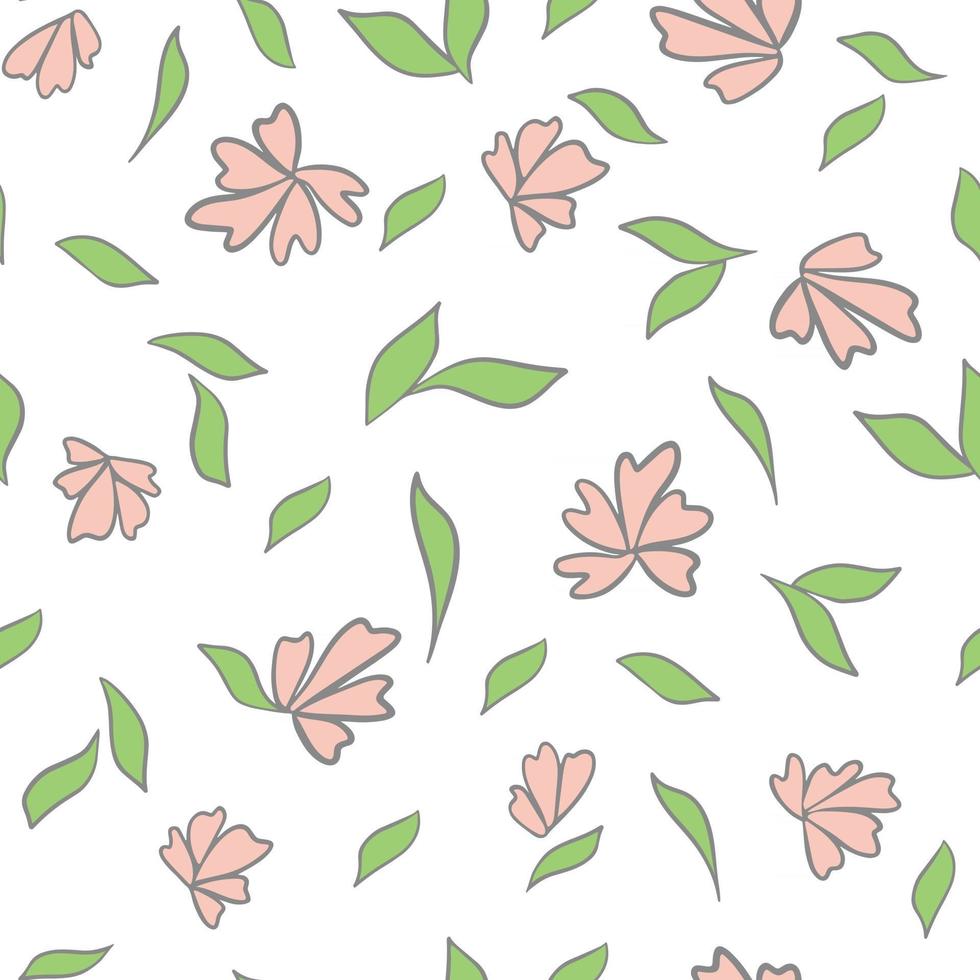 Flowers and leaves vector pattern 2831339 Vector Art at Vecteezy