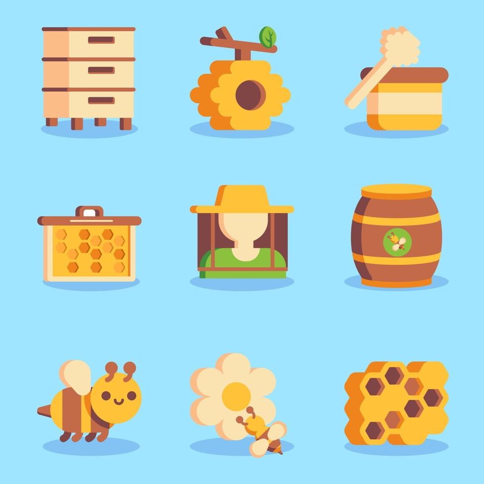 Honey Bee Protection Icon Collections vector