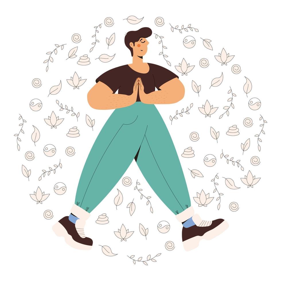 Mindful walking meditation vector