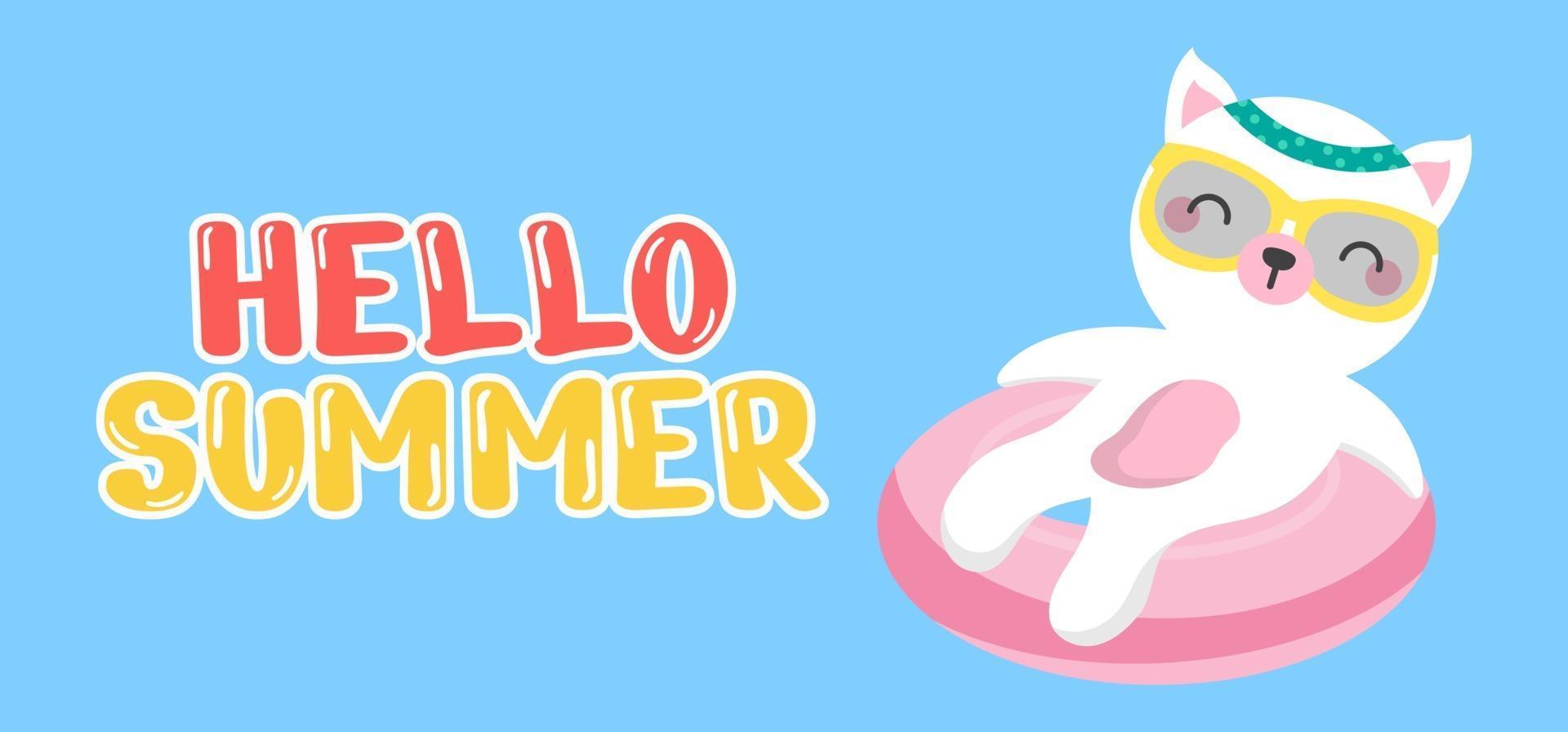 Hand draw illustration of summer greeting banner. vector