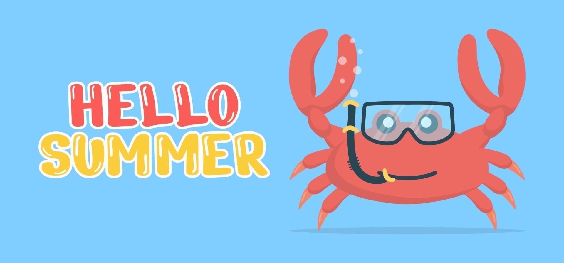Hand draw illustration of summer greeting banner. vector