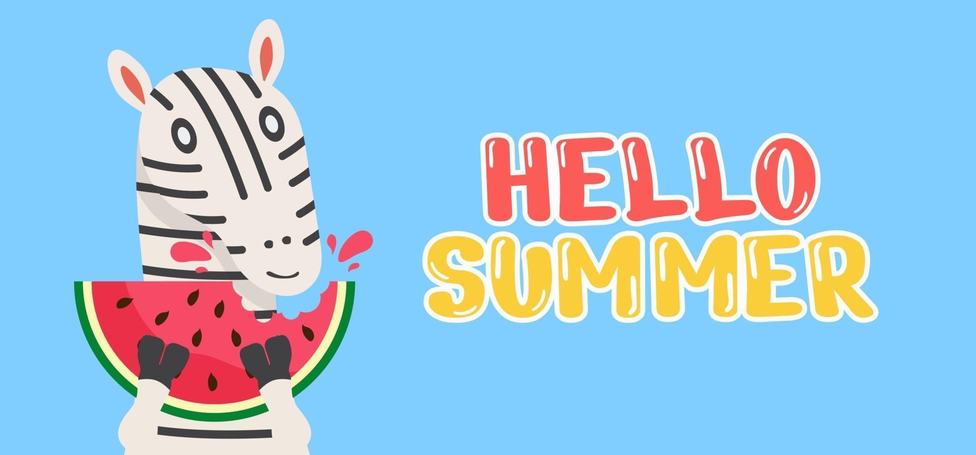 Hand draw illustration of summer greeting banner. vector