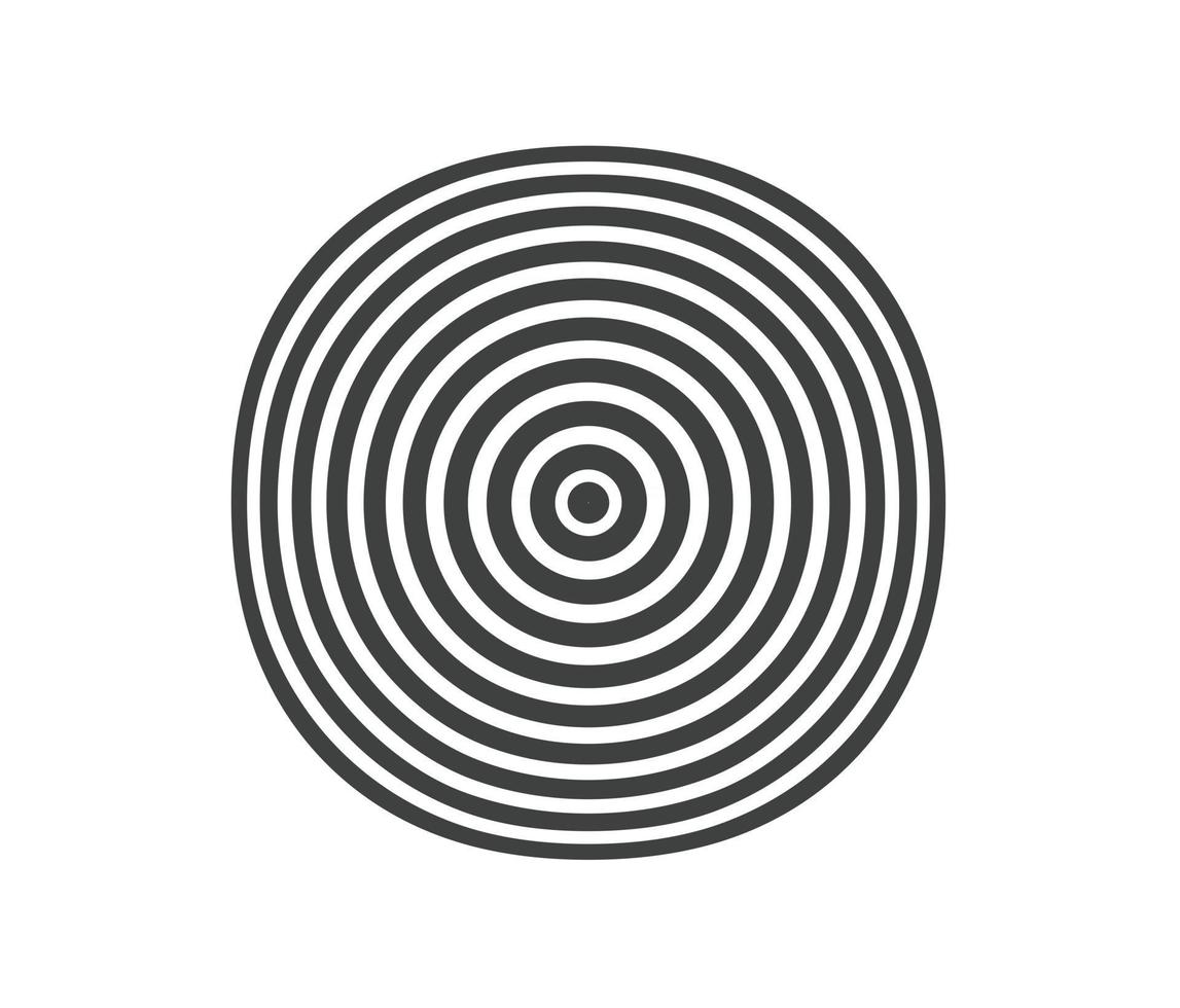 anillo de color blanco y negro cuadrado abstracto. Ilustración de vector abstracto para onda de sonido, gráfico monocromo.