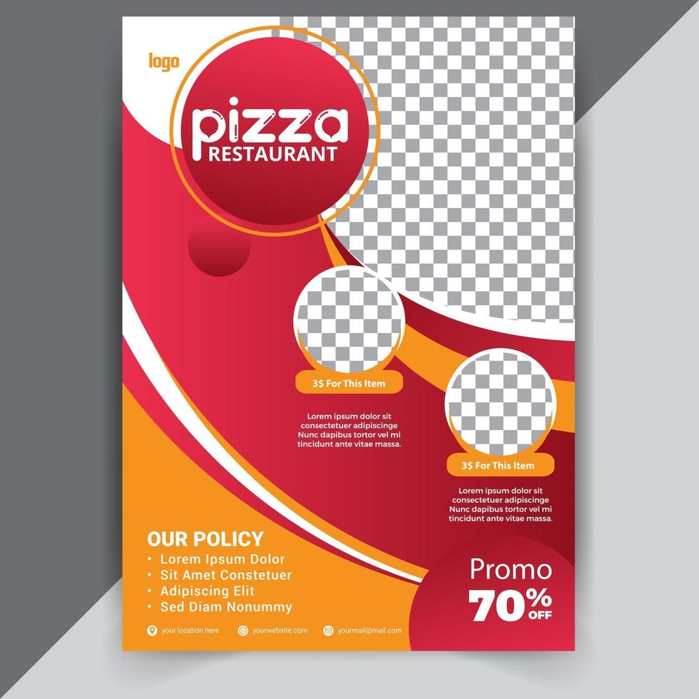 Food Flyer template Design and Restaurant Delicious fast food menu vector