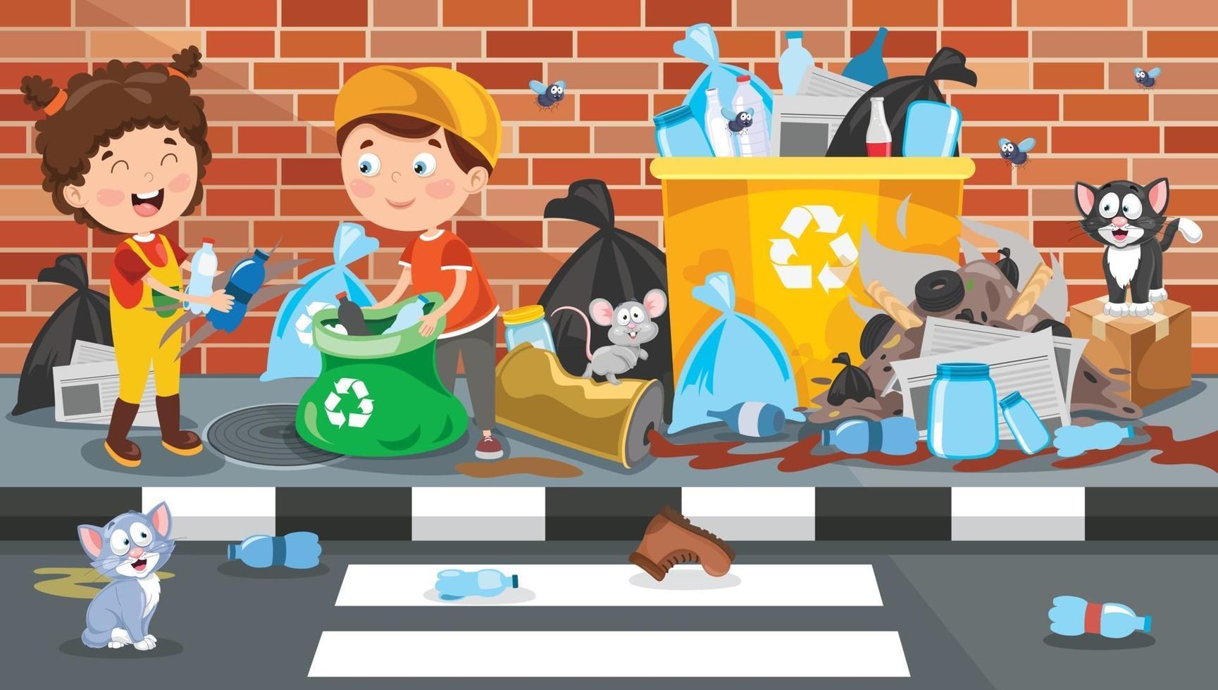 Concept Of Cleaning And Recycling vector