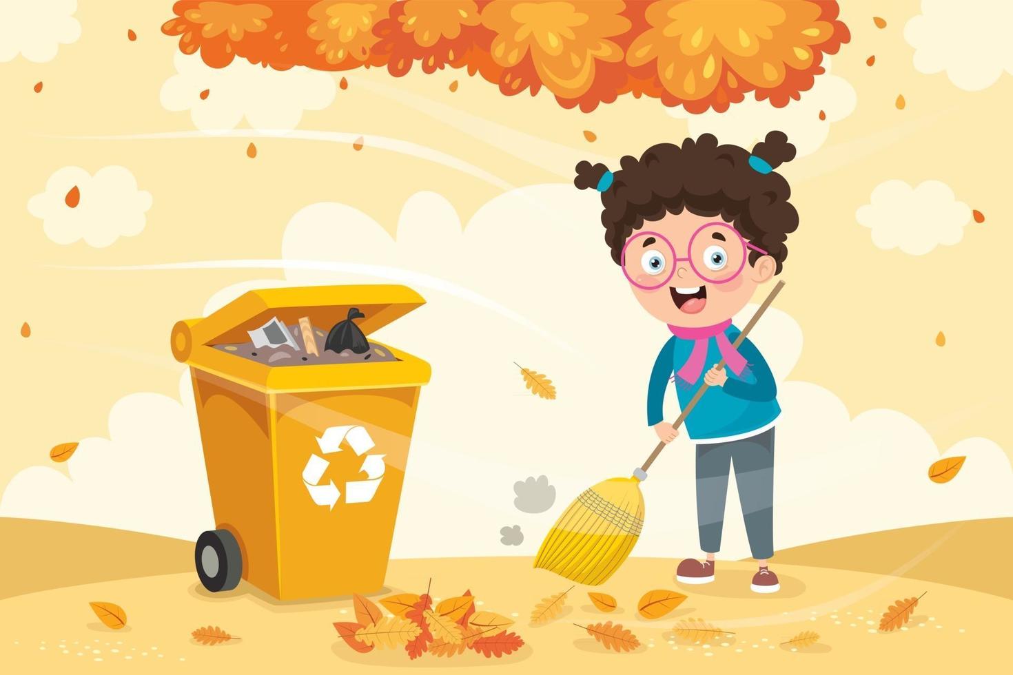 Concept Of Cleaning And Recycling vector