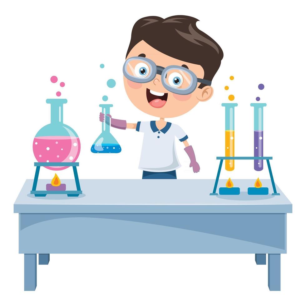 concepto de experimento de química vector