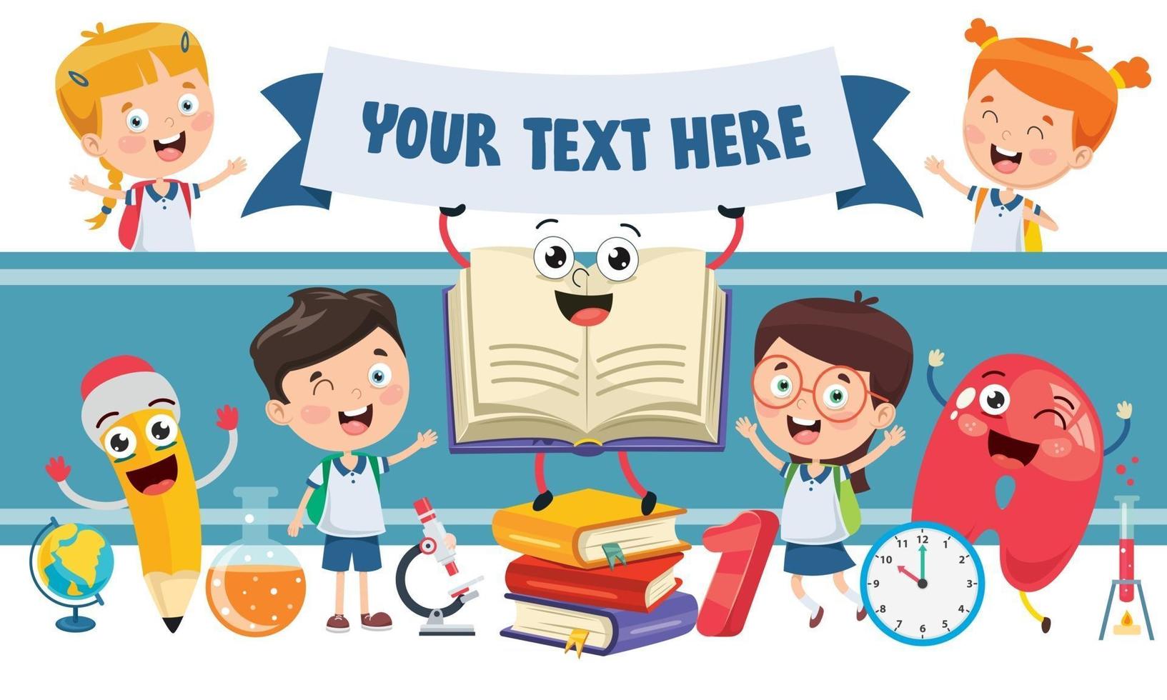 Colorful Abstract Banner For Children Education vector