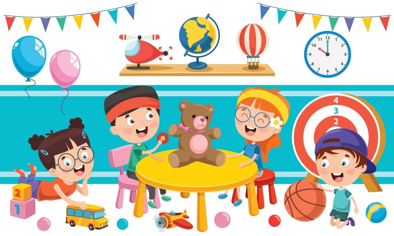 Colorful Abstract Banner For Children vector