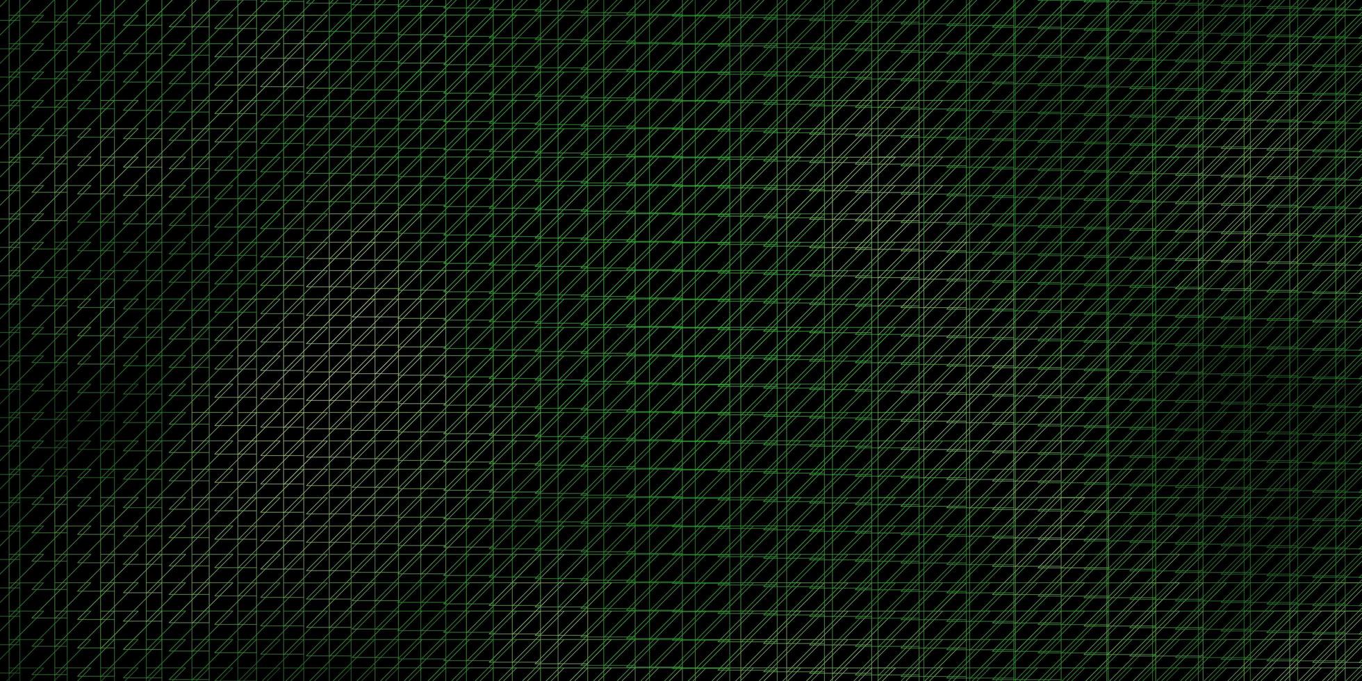 Telón de fondo de vector verde oscuro con líneas. diseño abstracto degradado en estilo simple con líneas nítidas. patrón para folletos, folletos.