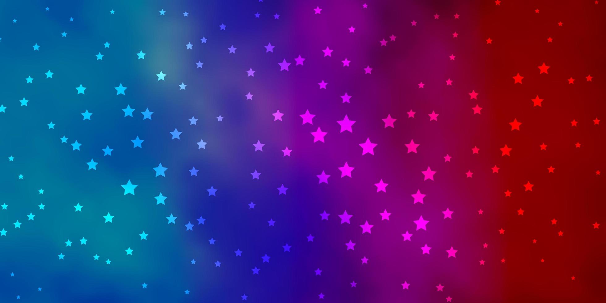 Fondo de vector azul oscuro, rojo con estrellas pequeñas y grandes. ilustración decorativa con estrellas en plantilla abstracta. patrón para envolver regalos.