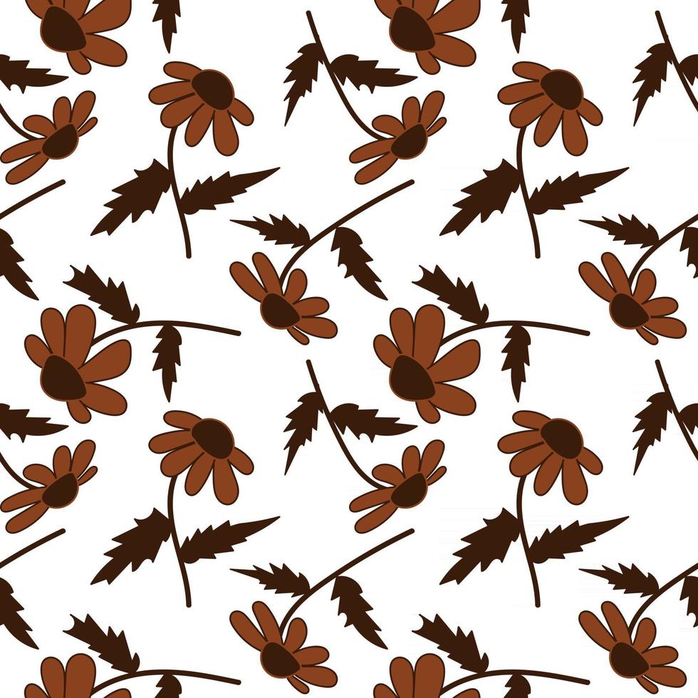 Folk flowers art pattern Floral abstract surface design  Seamless pattern vector