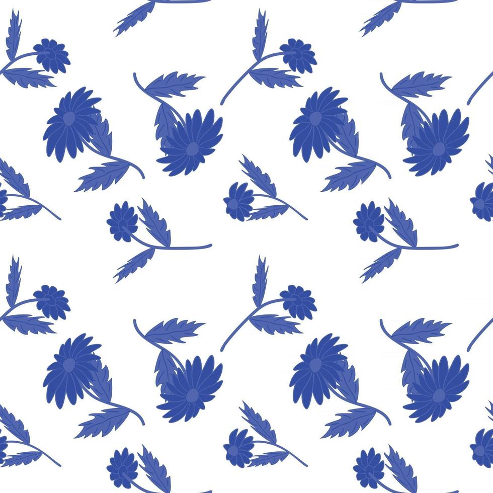 Folk flowers art pattern Floral abstract surface design  Seamless pattern vector