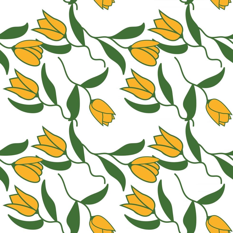 Folk flowers art pattern Floral abstract surface design  Seamless pattern vector