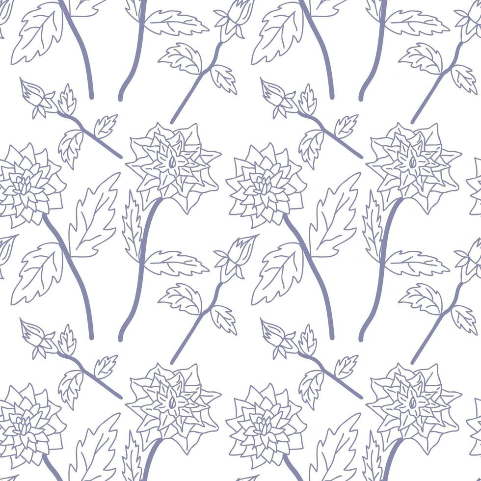 Folk flowers art pattern Floral abstract surface design  Seamless pattern vector