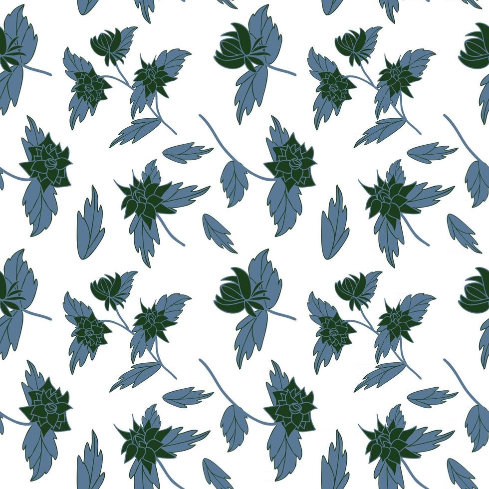 Folk flowers art pattern Floral abstract surface design  Seamless pattern vector
