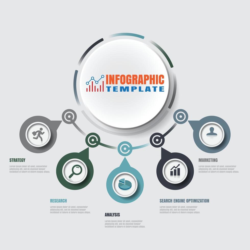 logotipo de infografía de línea de tiempo moderno de negocios diseñado para elementos de fondo de plantilla diagrama de proceso de planificación páginas web flujo de trabajo tecnología digital presentación de datos gráfico. ilustración vectorial vector