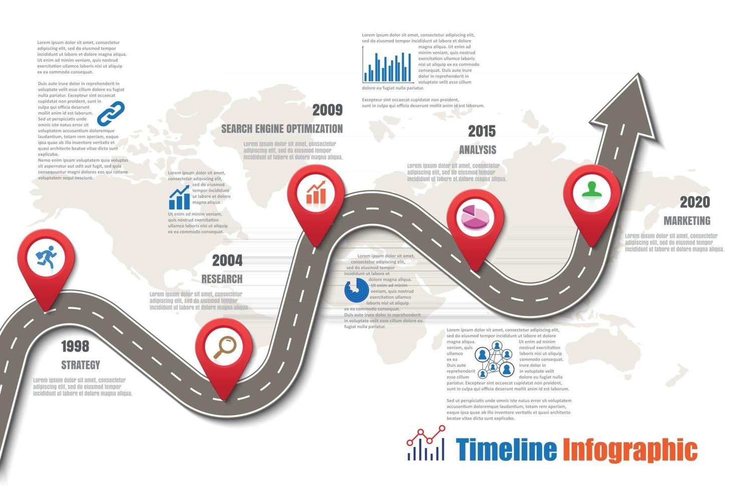 Business roadmap timeline infographic icons designed for abstract background template milestone element modern diagram process technology digital marketing data presentation chart Vector illustration